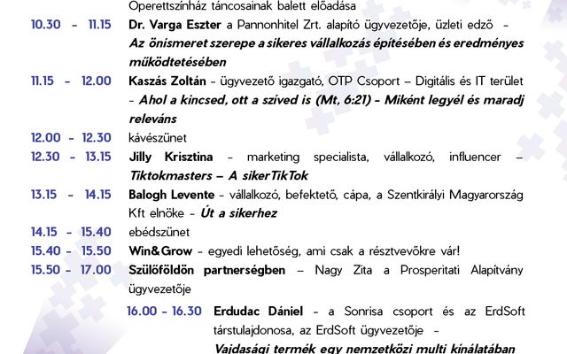 Elérhető a Connect+Grow üzleti konferencia részletes programterve!
