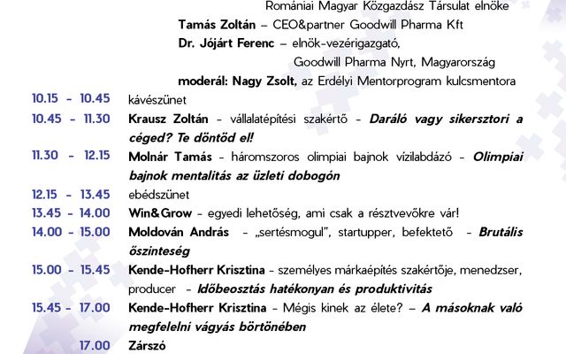Elérhető a Connect+Grow üzleti konferencia részletes programterve!