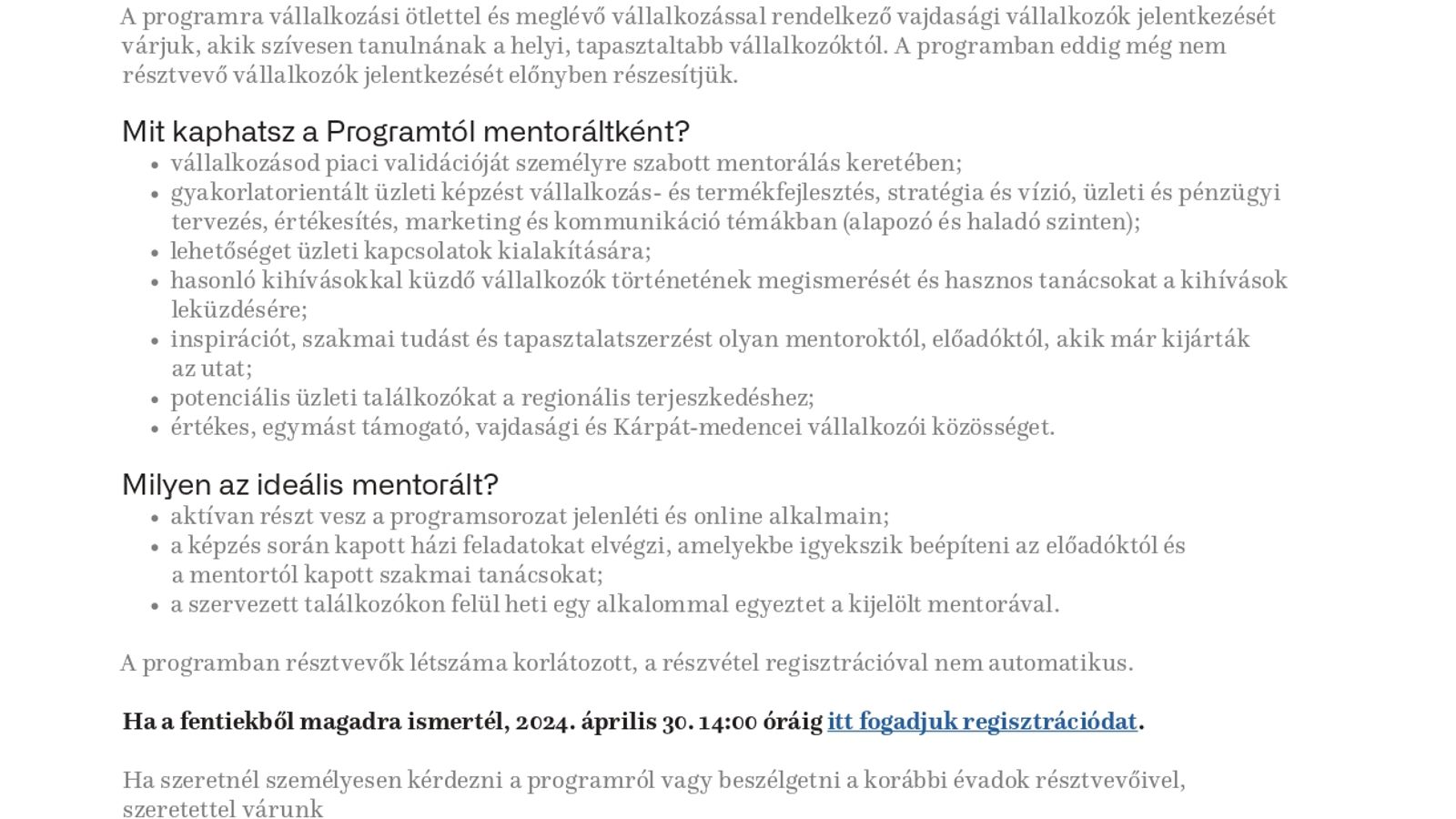 INDUL A VAJDASÁGI MENTORPROGRAM 4. ÉVADA!