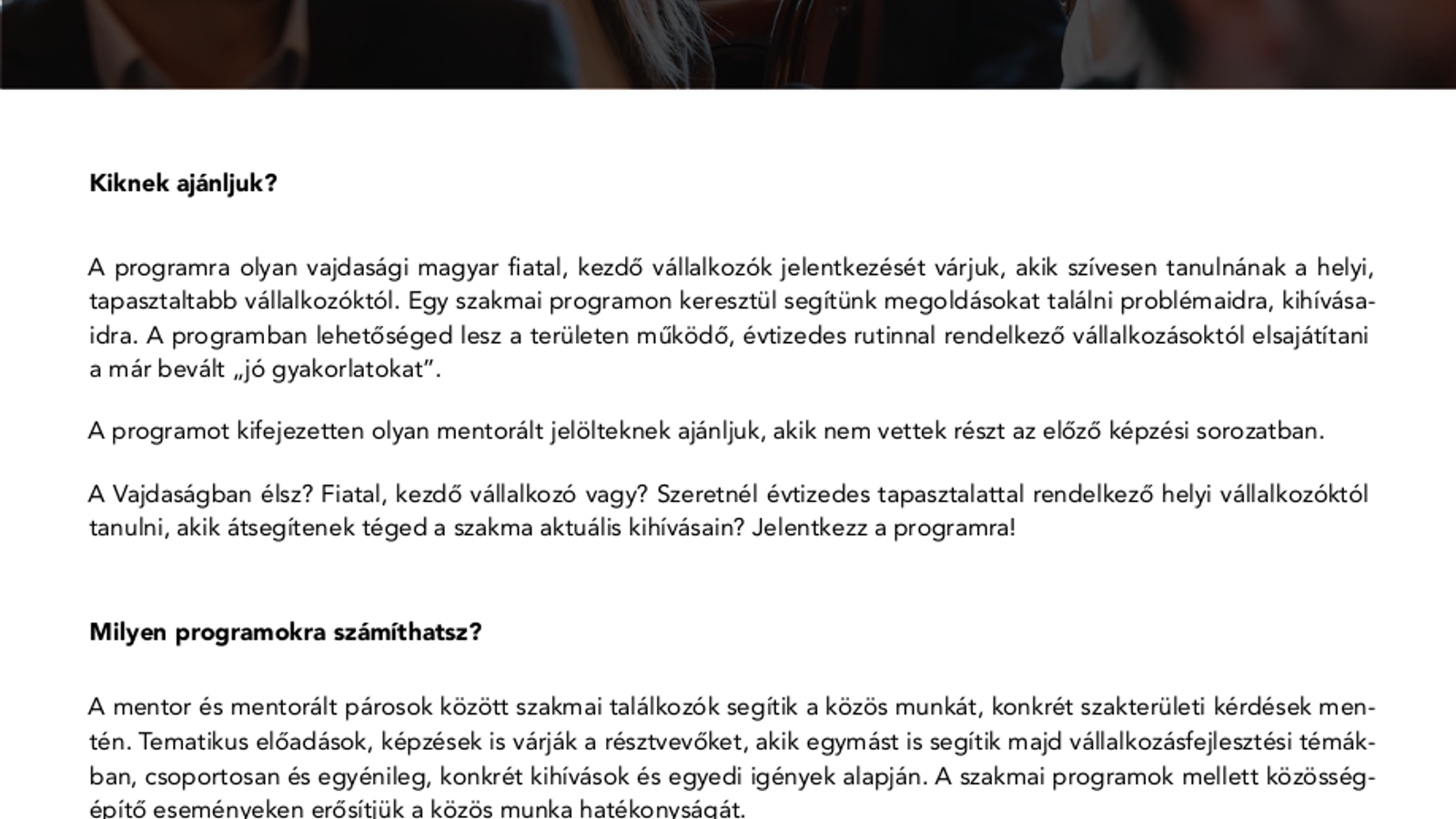 INDUL A VAJDASÁGI MENTORPROGRAM 3. ÉVADA!